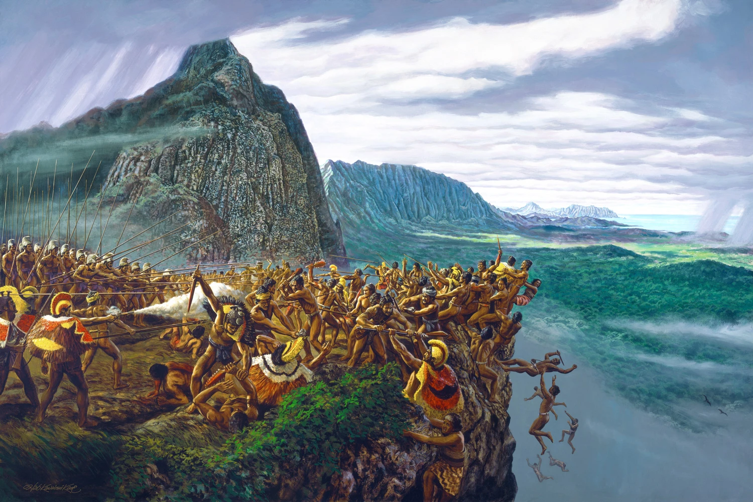hawaii történelme nuuanu pali csata festmény
